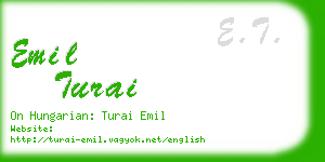 emil turai business card